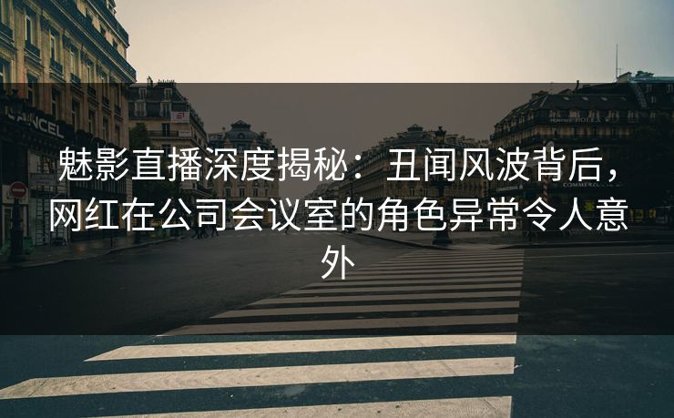 魅影直播深度揭秘:丑闻风波背后,网红在公司会议室的角色异常令人意外 魅影直播深度揭秘:丑闻风波背后,网红在公司会议室的角色异常令人意外